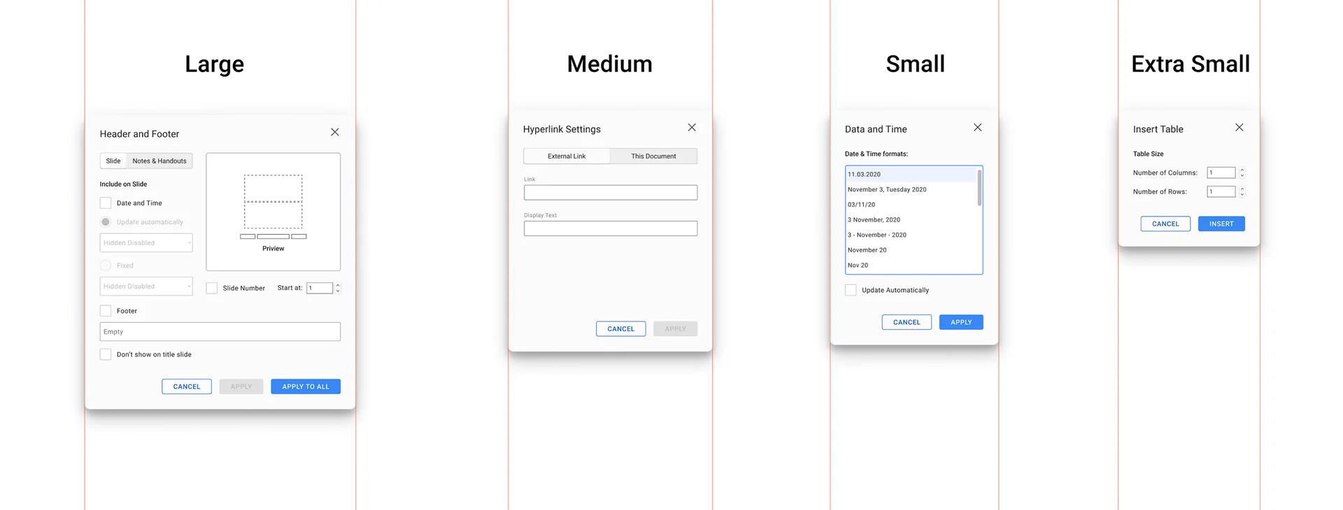 SecureOffice design system modal window components