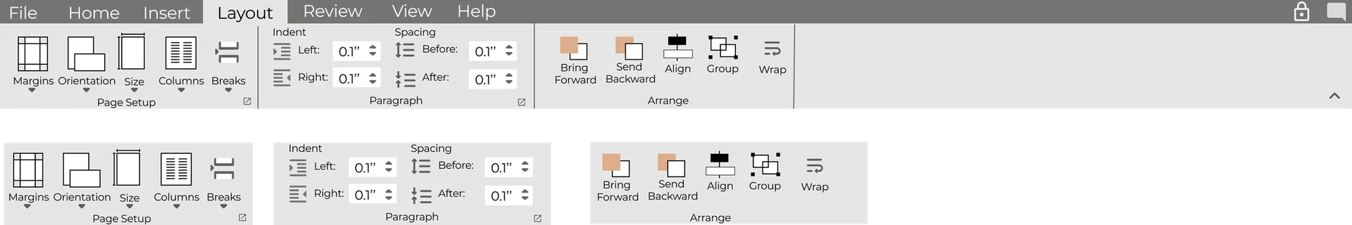 SecureOffice UX ribbon draft variation